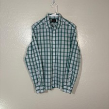 UNTUCKit Shirt Mens Small Green Check Keaton WF Slim Fit Wrinkle Free Cotton