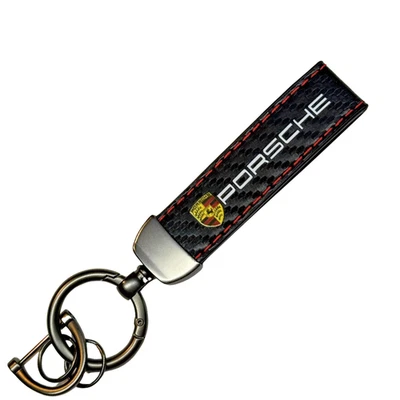 AYMM Carbon Fiber Keyring Keychain For Porsche 911 Macan Panarema GT3 Turbo S