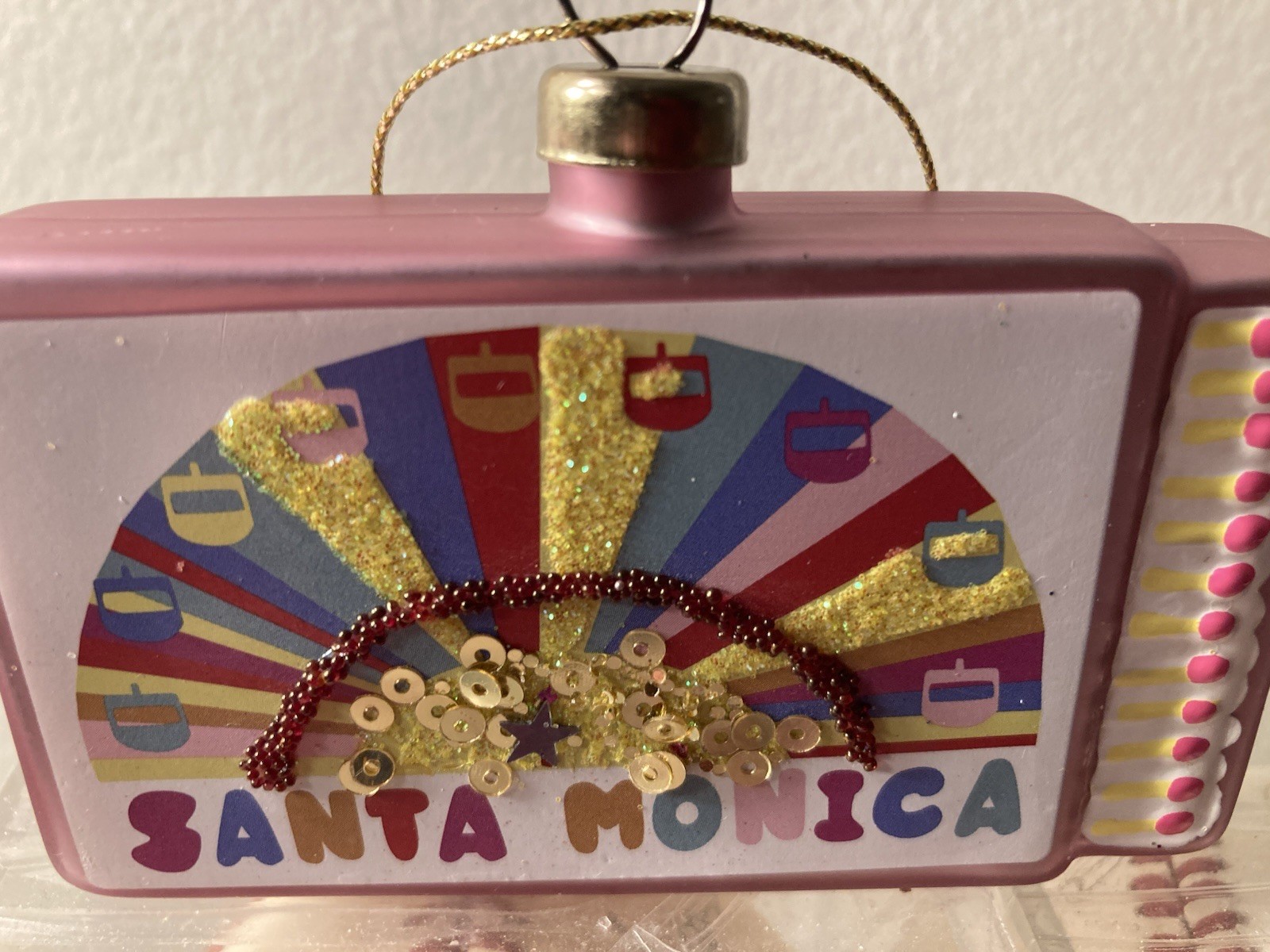 Anthropologie Santa Monica  Furbish Matchbook Ornament Glass 3.5”