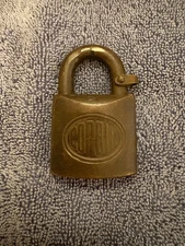 Antique Vintage Padlock with Chain Corbin Cabinet Lock Co.