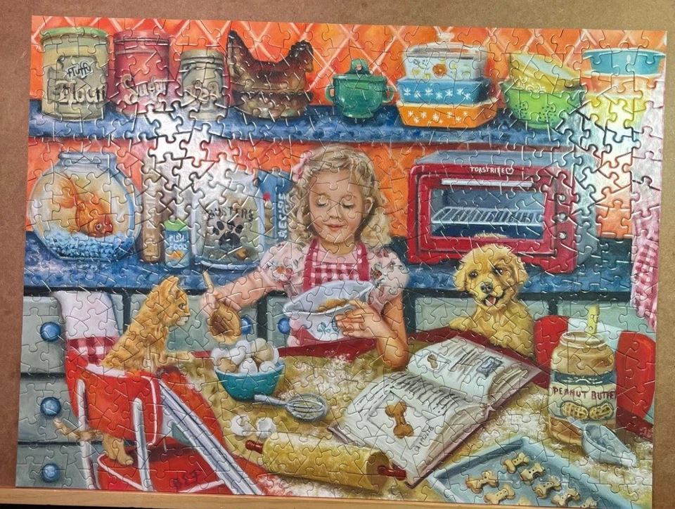 Lote de rompecabezas de 300 y 500 piezas de brocas y piezas COMPLETO en forma de hornear de jardín Foto 2 de 4