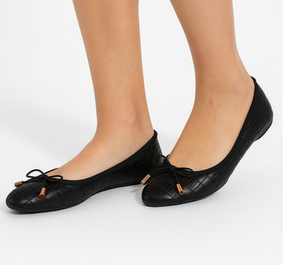 Danskin ADORE Black Quilted Vegan Upper Slip On Flexible Ballet Flat Sz 6 EU 37