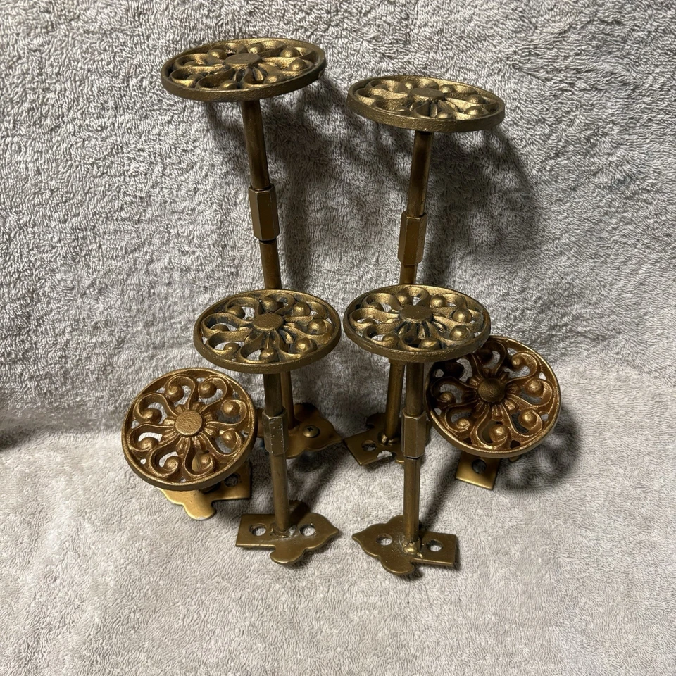 Antique Drapery Rod Co. Medallion Curtain Tieback Set of 6, Gold 2 Sm 2 Md 2 Lrg - Image 2 of 4