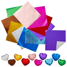 Aluminum Foil Wrappers for Candy and Chocolate (4 In, 10 Colors, 1000 Sheets)