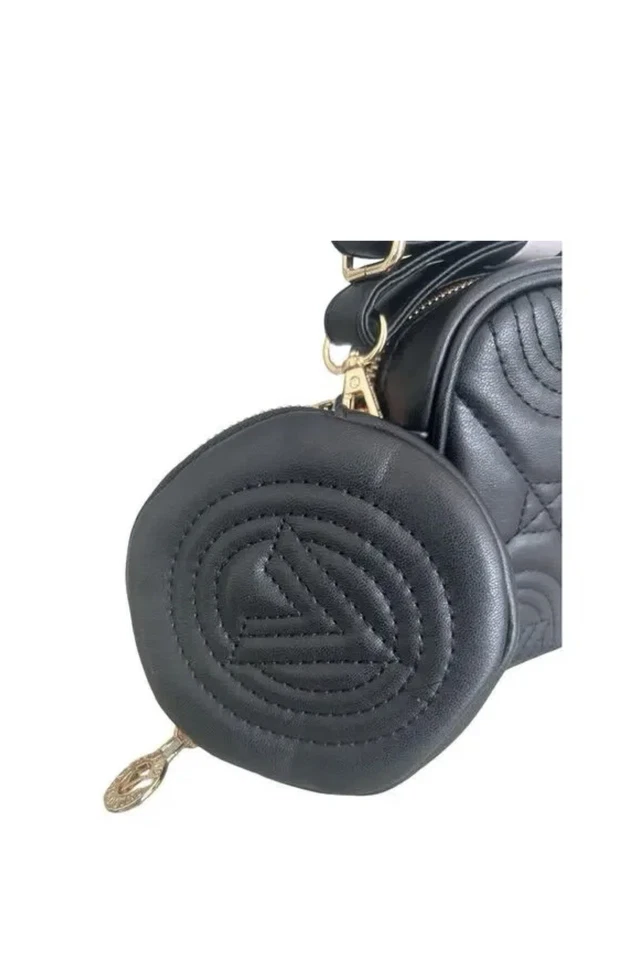 Bolso Bandolera Valentino Orlandi Cuero Vegano con Mini Cartera - Negro Foto 4 de 4