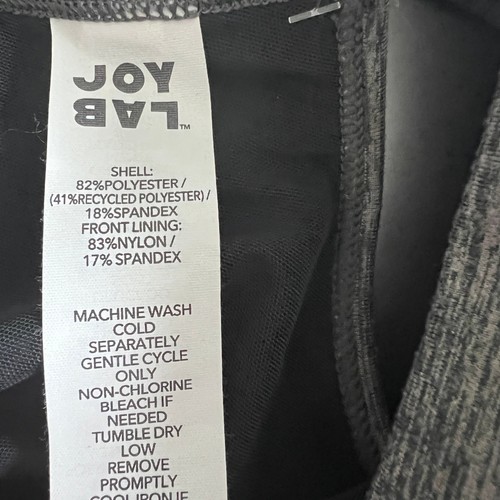 Joy Lab High Neck Sports Bra Criss Cross Back Heathered Gray Extra Small XS - Picture 4 of 7