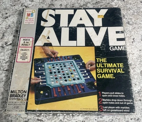 Vintage Milton Bradley Stay Alive Board Game 1971 Complete