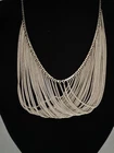 Vintage STERLING SILVER STATEMENT BIB NECKLACE FINE 925 “WATERFALL “ 17 Inch