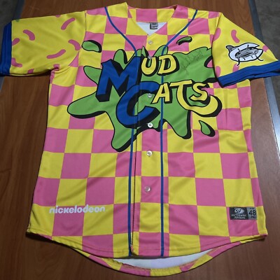 Game Worn Carolina Mudcats 90's Nickelodeon Night MiLB Baseball