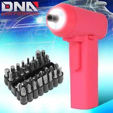 LED Cordless Electric Screwdriver 32Pc Driver Bits Power Tool Kit w/Case Pink