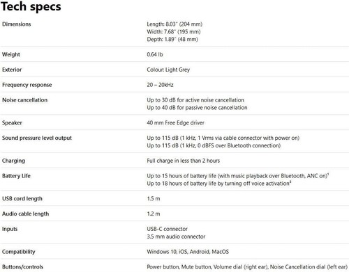 Microsoft Surface Headphones Weiß/Grau - Afbeelding 7 van 8