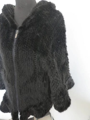 Gestrickter Echt Nerz Pelz Cape / Pelzschal / Jacke / Poncho / Schal 70*90cm - Bild 7 von 23