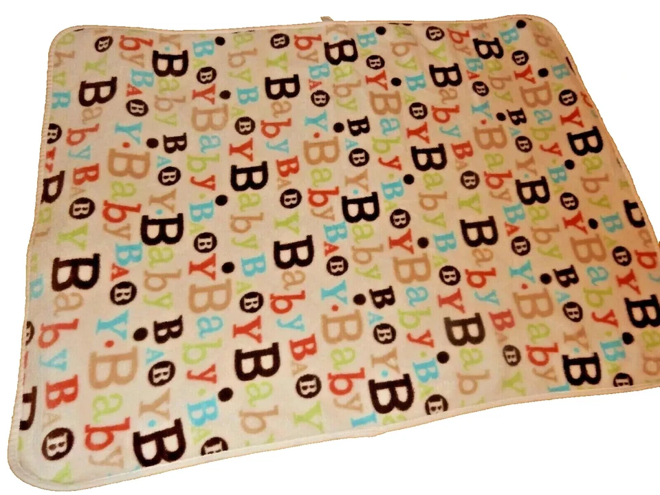 Juego 5D de 2 CIRCO BABY Estampado Multicolor Felpa Vellón Cuna Bebé Manta ABC Marrón Foto 3 de 4