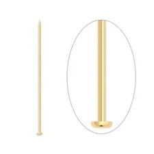 Lot 50 GOLD Plated Brass HEADPINS 2 inch 21 gauge No Lead No Nickel Head Pins
