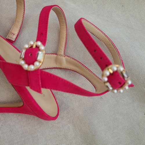Stuart Weitzman Dazzle Gladiator 100 Suede Sandal In Pink - Picture 7 of 8