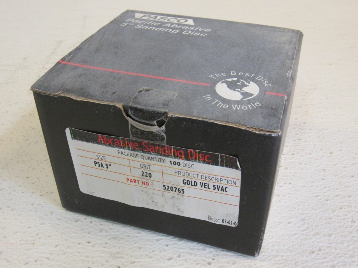 Abrasive Sanding Disk Gold VEL 5VAC 220 Grit PSA 5in 90 Count