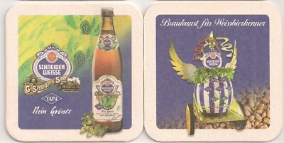 Schneider Weisse - Bierdeckel ''TAP 4 Mein Grünes'' eckig