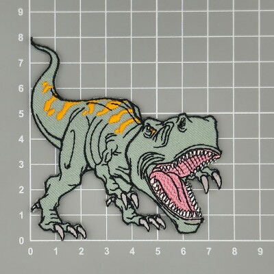 T-Rex Dinosaurier Aufnäher, Ca. 8x8 Cm – Bügelbild Oder Aufnäher Für Kleidung & Taschen