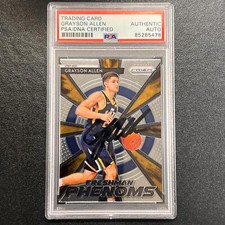 2018-19 Panini Prizm Freshman Phenoms #5 Grayson Allen Signed Card AUTO PSA/DNA