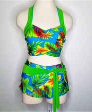 California Girls Adult Large CROP TOP  AXL SHORTS Hawaiian New Dance Costume