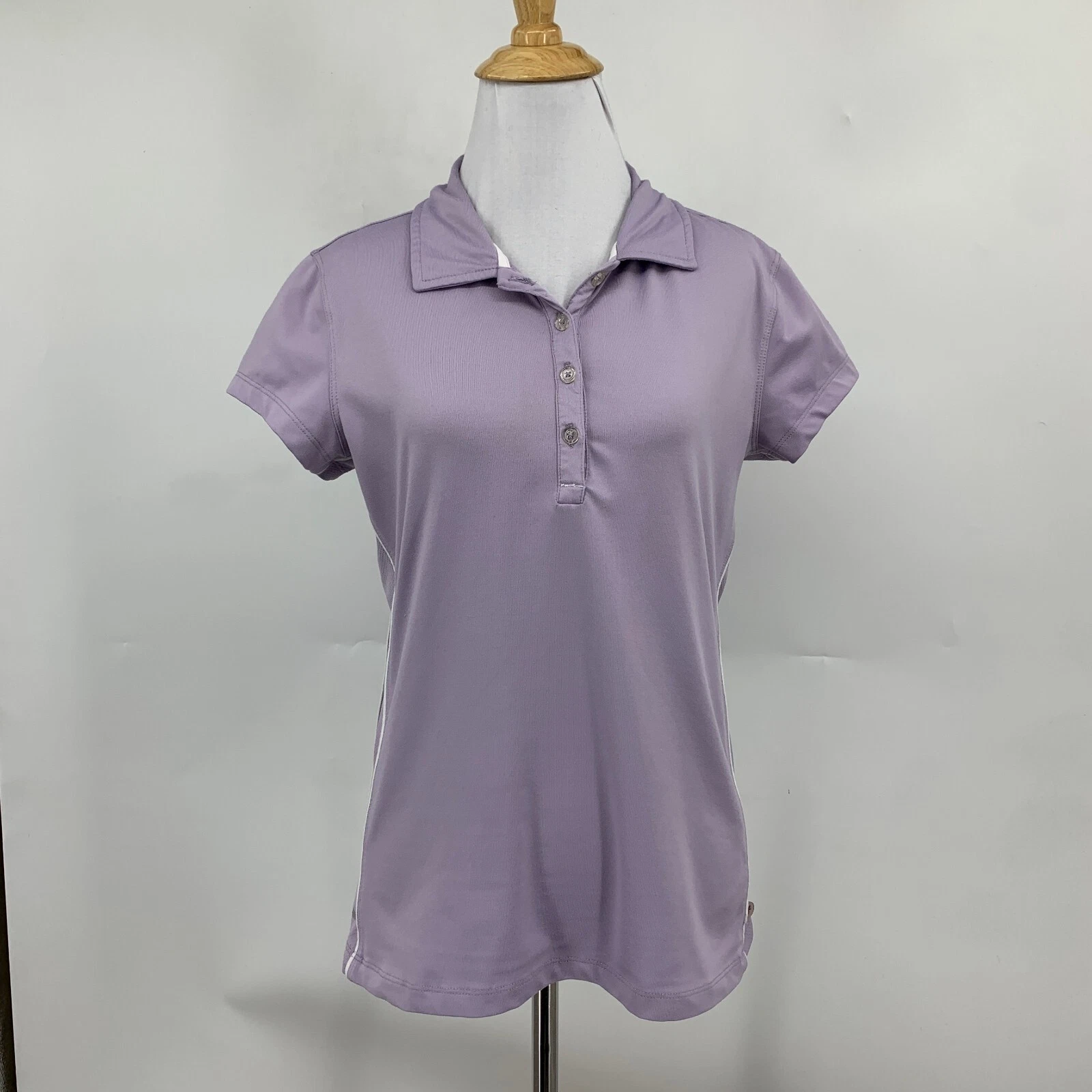 alo-yoga coolfit vented sides cap sleeve polo top shirt