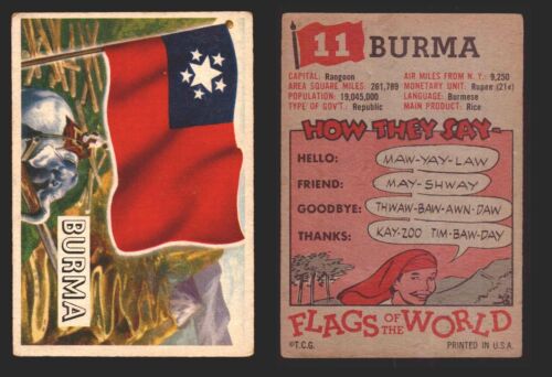 1956 Flaggen der Welt Vintage Sammelkarten Sie wählen Singles #1-#80 Topps - Bild 19 von 75
