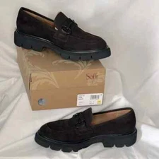 New in box! Sofft, brown suede lug loafers. Size 11