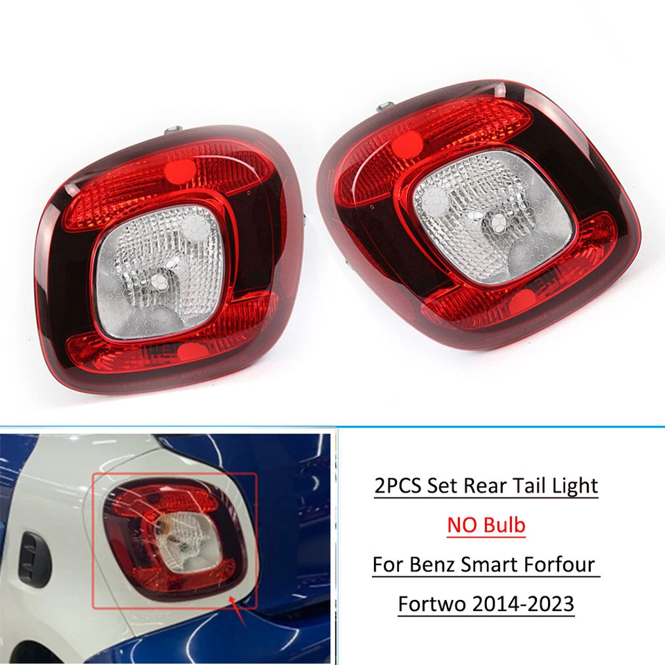 Rear Tail Lamp Light Without Bulbs For Smart Forfour Fortwo 2014-2023 2022 Pair Foto 2 de 4