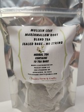 Mullein Leaf Marshmallow Root Blend Tea Bags - All Natural Wildcrafted