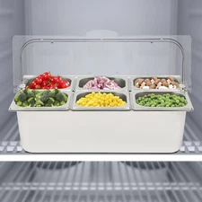 Party Fruit Seafood Buffet Tray Ice Food Serving Display Tray w/ Roll Top Cove