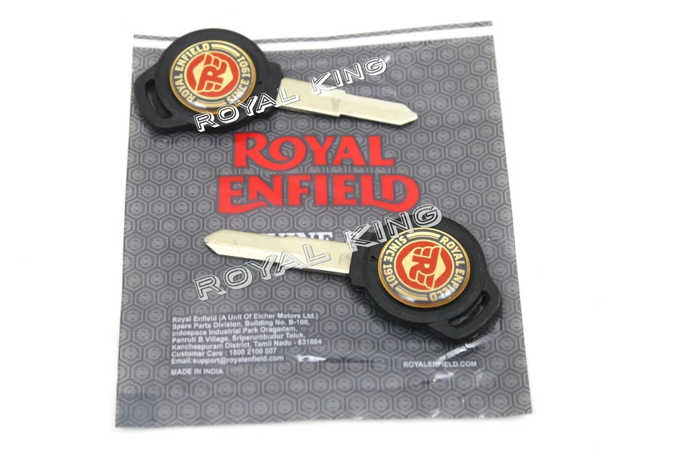 Royal Enfield "Conjunto de pares de llaves en blanco" para Old Classic 350, Bullet, Himalayan 411 Foto 4 de 4