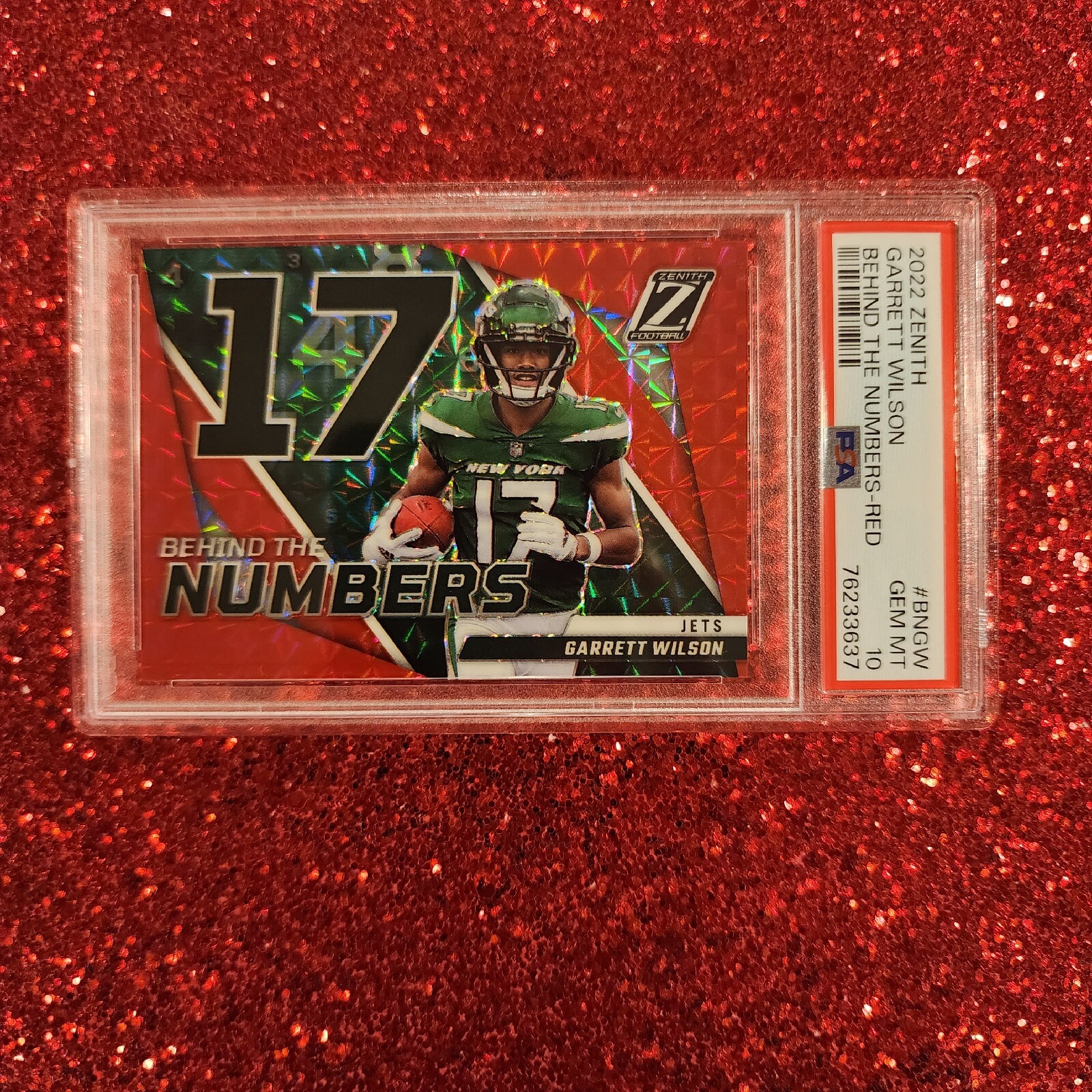 Garrett Wilson Panini Zenith Behind the Numbers #BNGW Red