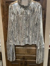 womens jacket Silver Sequins Very Shiny