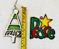 PEACE Stained Glass Window Suncatcher  Enamel Christmas Hanging Tree Ornament