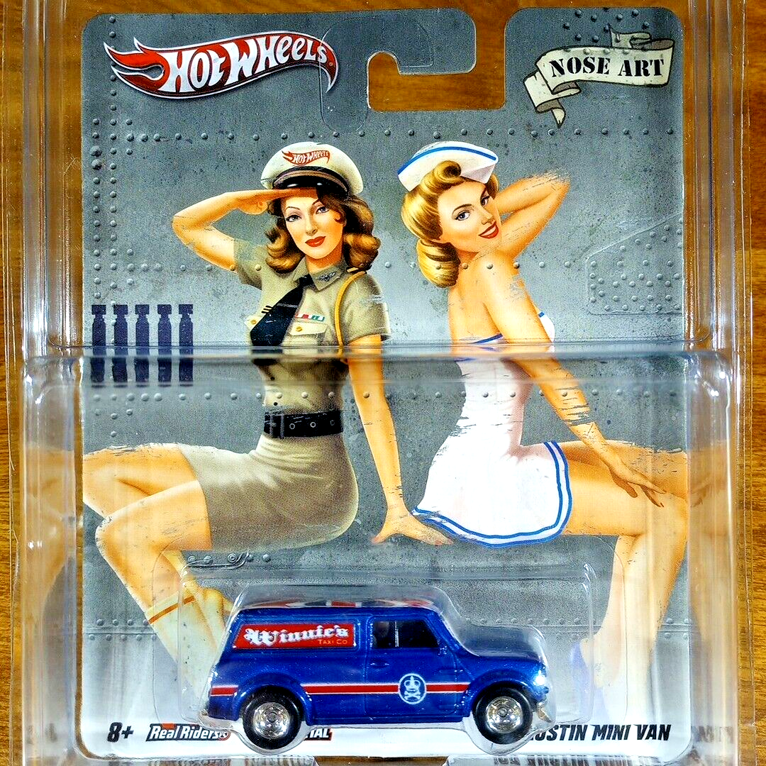 Hot Wheels Premium Nostalgia Pin-Up Nose Art '67 Austin Mini Van