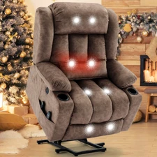 Oversized Dual Motor Lay Flat Power Lift Recliner Chair with Extended Footrest