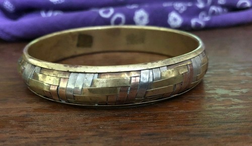 Pulsera vintage, hallazgo patrimonial, mezcla de metales y diseño de tejido - Imagen 10 de 12