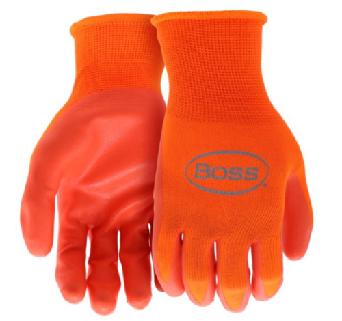 Boss B31101-L Foam Nitrile Work Gloves, Orange, Extra Large - Photo 1/6