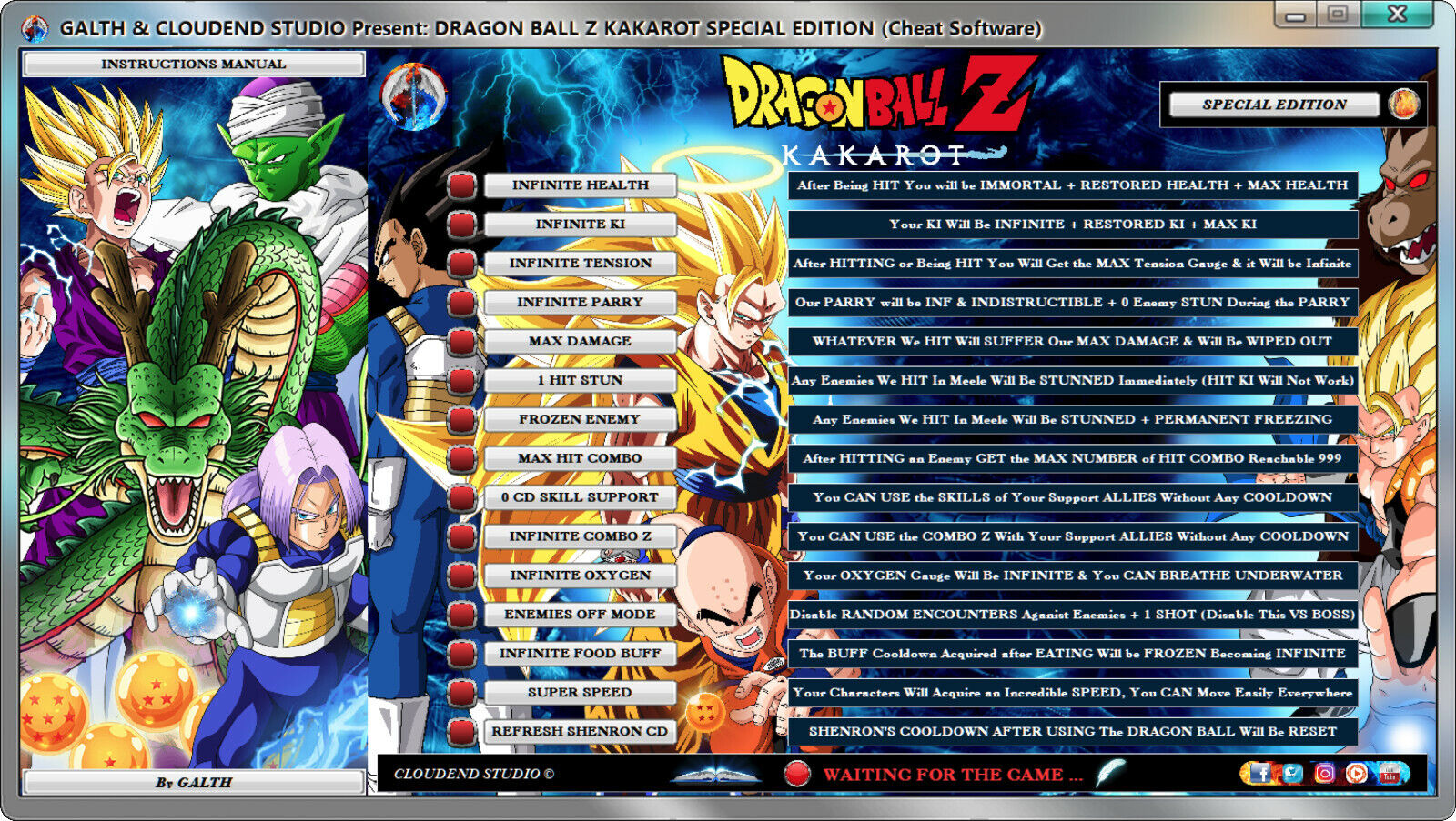 Dragon Sim Cheat Codes (Changed opponents & Stages) for DBZ