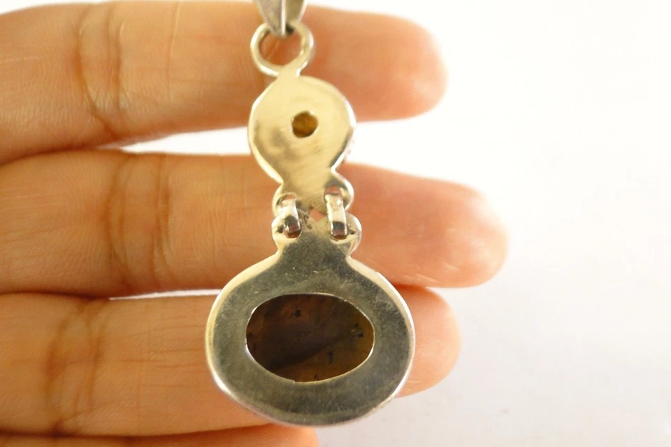 Labradorite 2-Stone Dangle Drop 925 Sterling Silver Pendant - Image 4 of 4