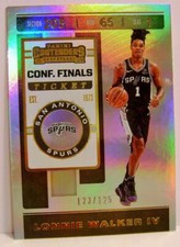 LONNIE WALKER #71 /125 CONF. FINALS TICKET PANINI CONTENDERS BASKETBALL 2019-20