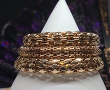 Set of 3 Stackable Bracelet Bangle Gold Tone Textured Nice Bling