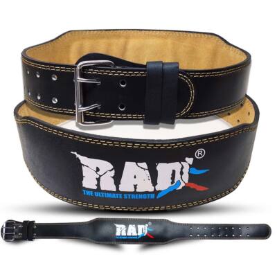 Weight Lifting Belt Leather 4'' Gym Power Weight Lifting Bodybuilding - RAD