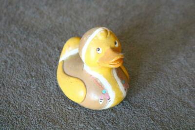 Cute little cast Duck wearing a coat adorable old estate find rain