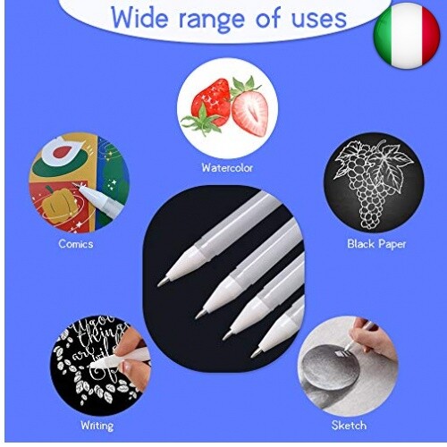 Penna Gel Bianca, Penna Bianca per Artisti 10 penne gel e 5 ricariche per - Foto 7 di 7