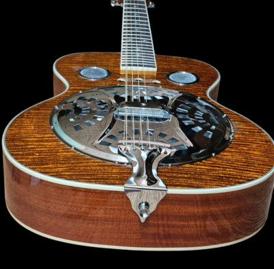 NEW GREAT PLAYING MAPLE FLAMED 12 STRING ACOUSTIC DOBRO RESONATOR GUITAR