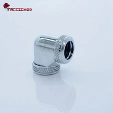 FreezeMod 90 Degree Angle Dual 14mm Compression Fitting Multi-Link Chrome Silver