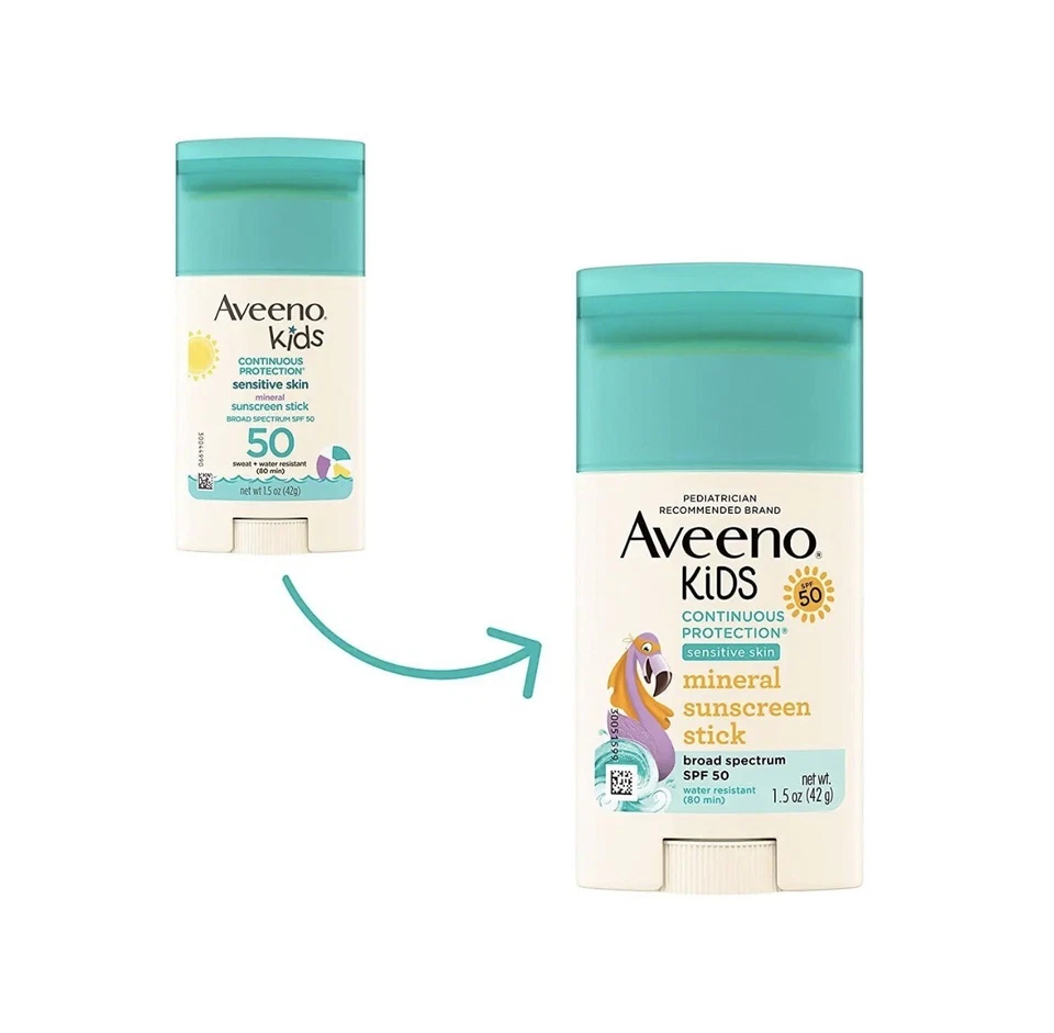 Aveeno Kids Continuous Protection Sensitive Skin Mineral SPF 50 Sunscreen...  - Image 2 of 4