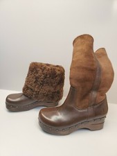 Frye Women's Winter Boots  Mid Calf Studded Wood Soles 6 B