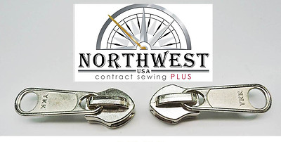 YKK  # 8 DFL SLS Long Pull Sliders for YKK Coil Zipper 100 - Nickel NW7581